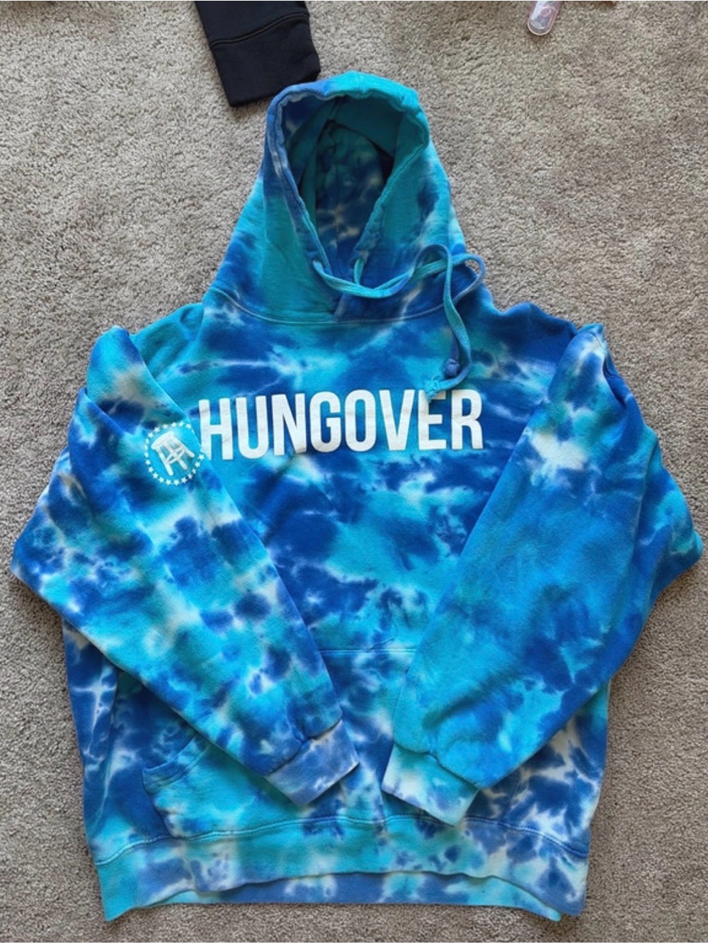 HUNGOVER Tie-Dye Blue Pullover Hoodie - Women's Cozy Sweatshirt